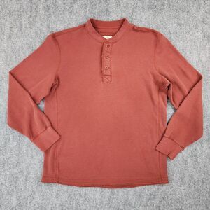 Eddie Bauer Shirt Mens Tall Large Red Henley Thermal Sport Shop Outdoor Hiking